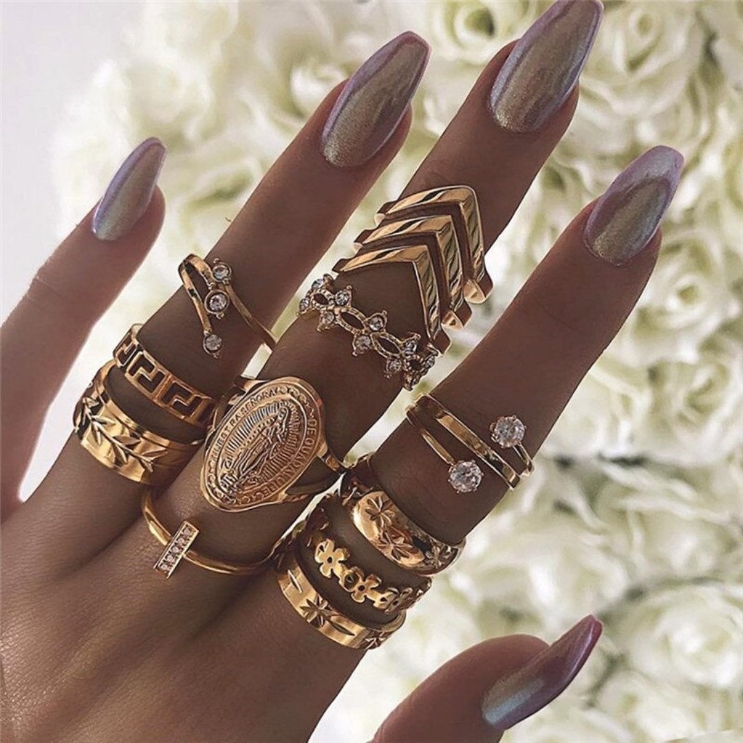Unique Ring Set: 8 to 12 Pieces