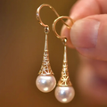 Timeless Gold Pearl Earrings