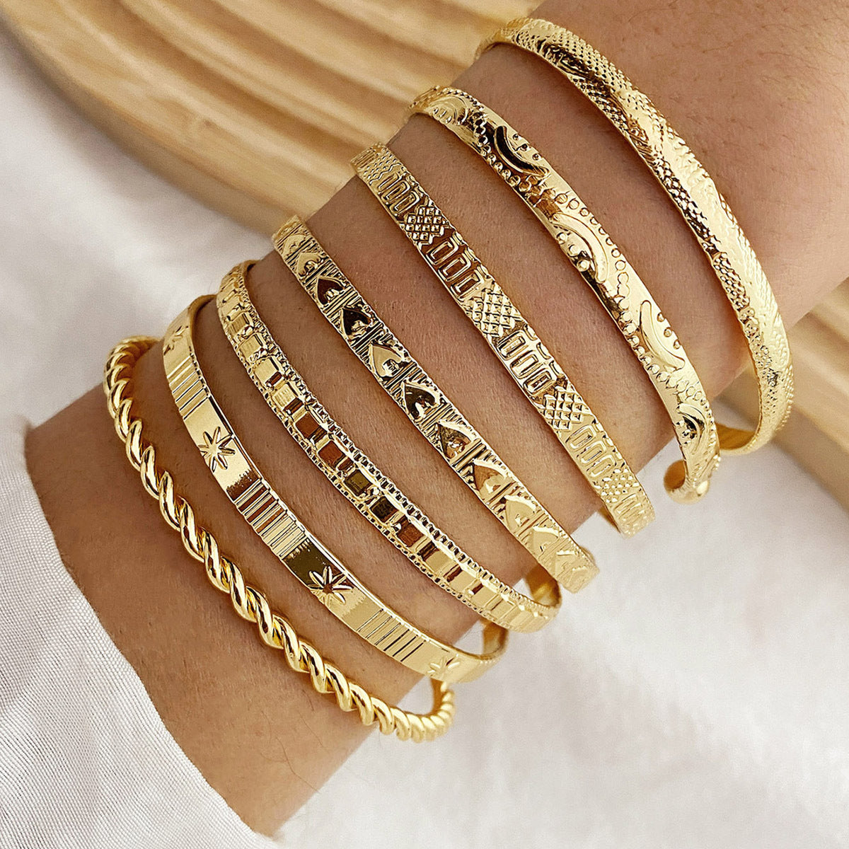 Golden Boho Bangle Bracelet Set