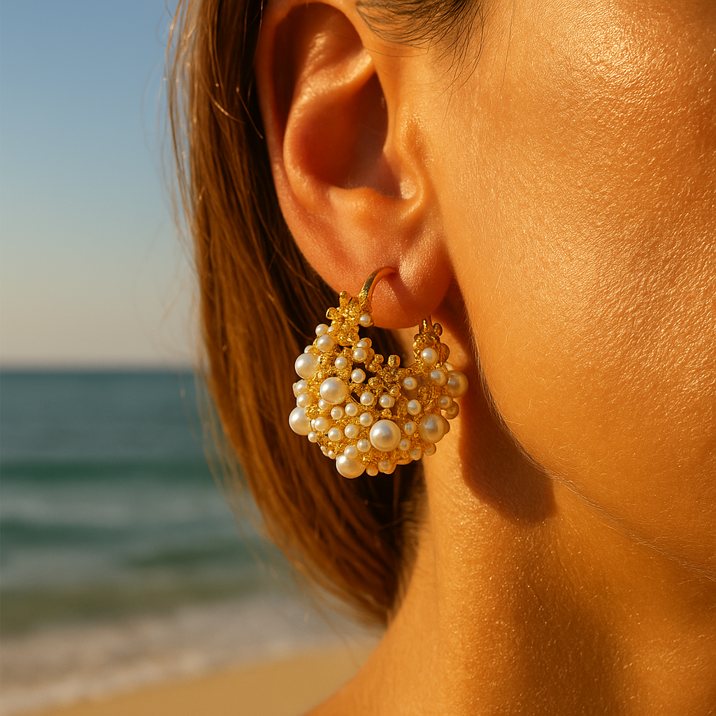 Golden Dawn Pearl Earrings