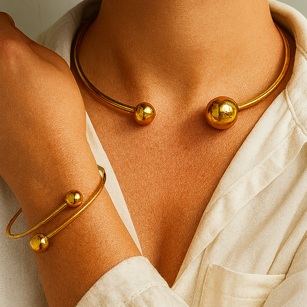 Minimalist Collar & Cuff Bracelet Set