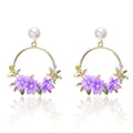 Elegant Gold Flower and Pearl Earrings