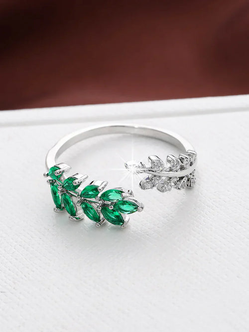 Antique Green Leaf Ring