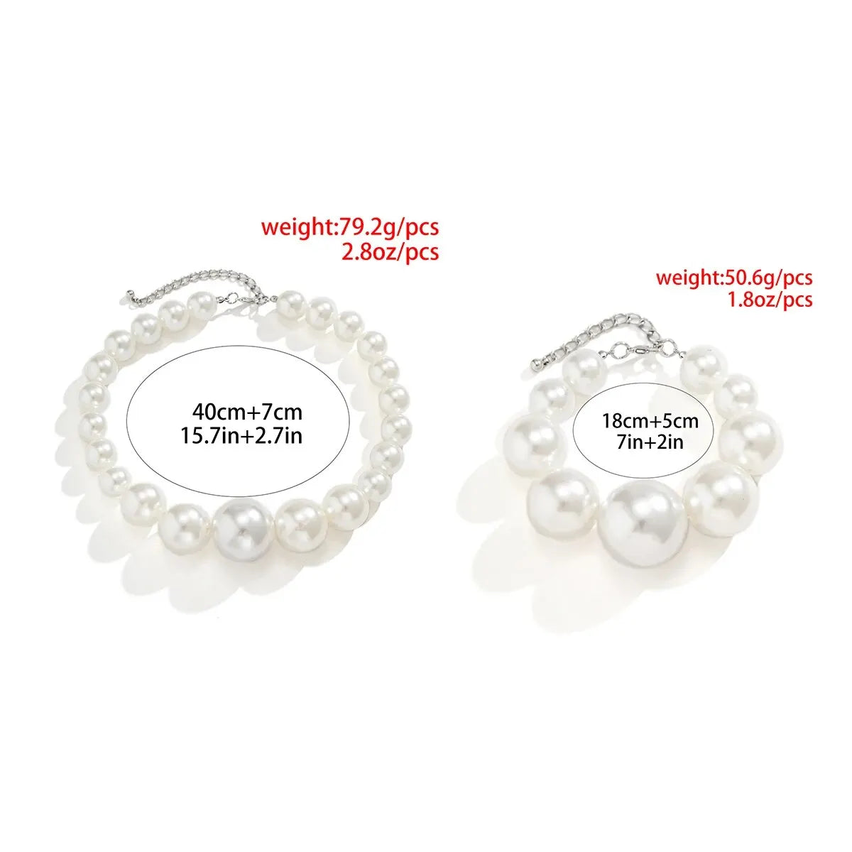 Pearl Necklace & Bracelet Set