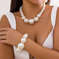 Pearl Necklace & Bracelet Set