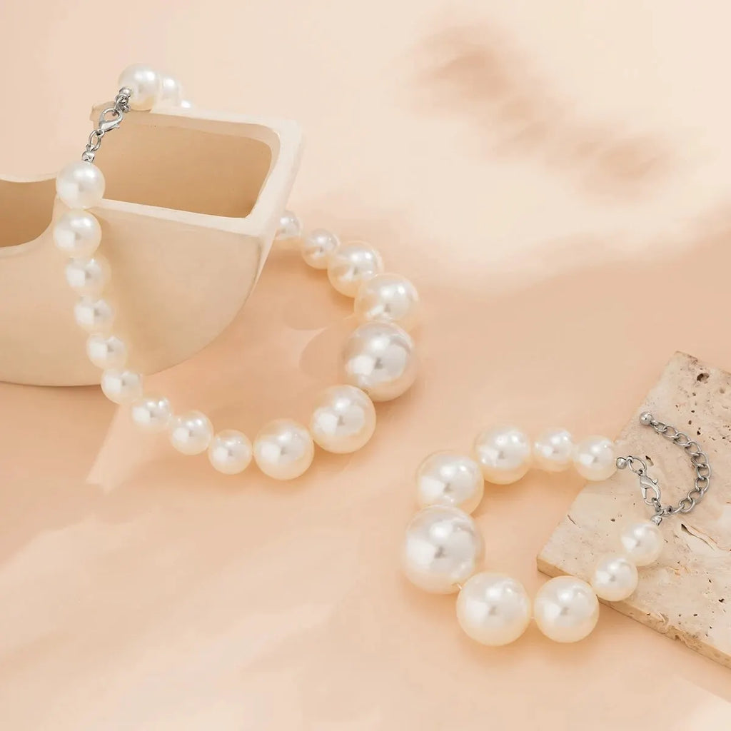 Pearl Necklace & Bracelet Set
