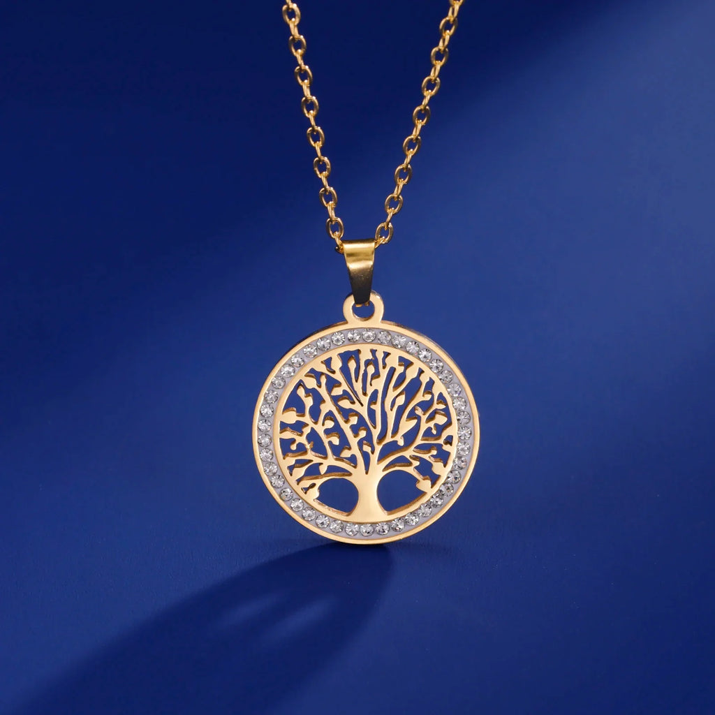 Shining Tree of Life Round Pendant