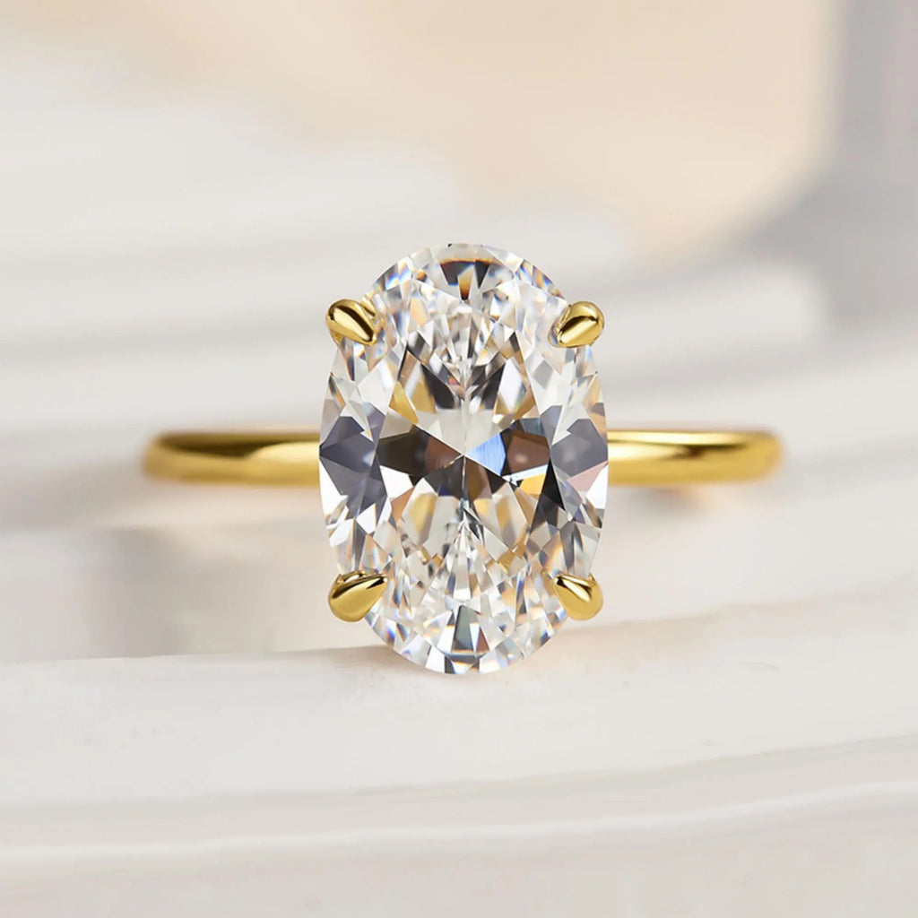 Elegant Oval Crystal Promise Ring