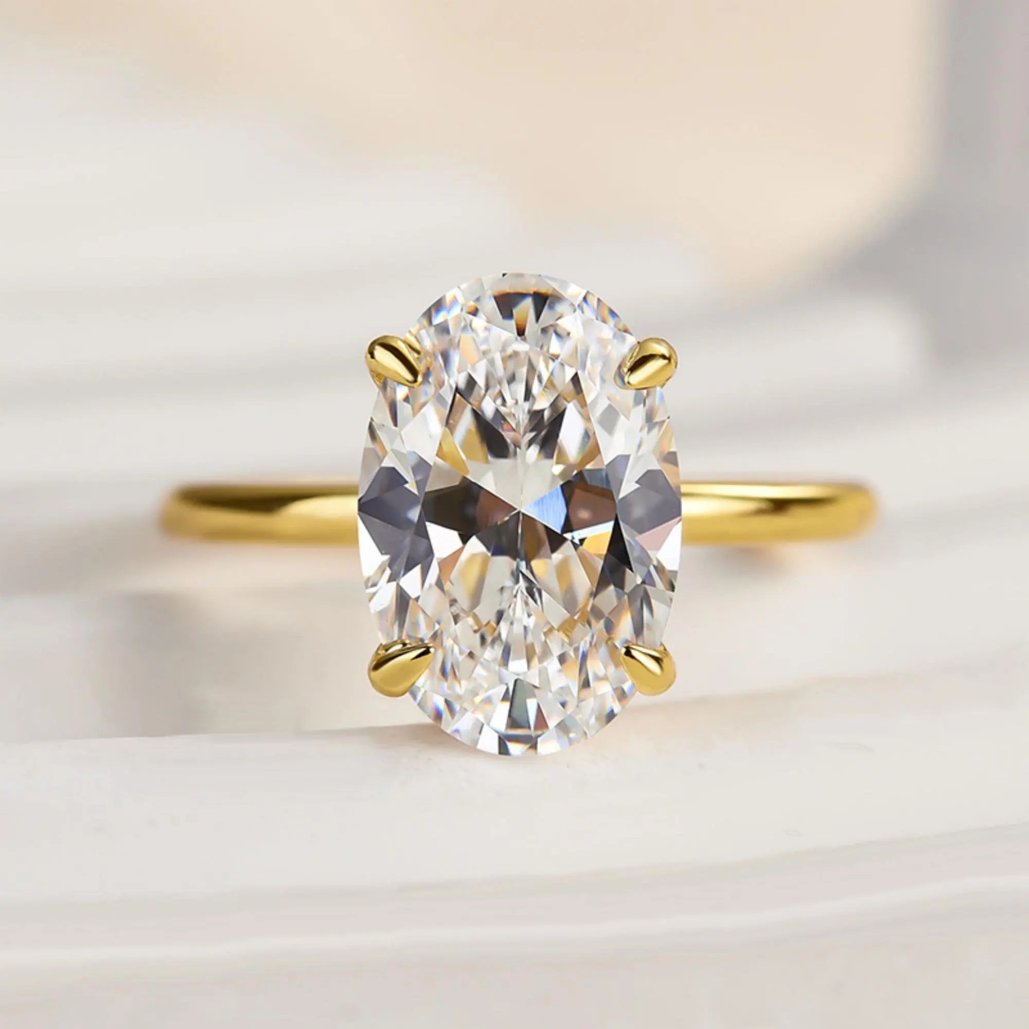 Elegant Oval Crystal Promise Ring