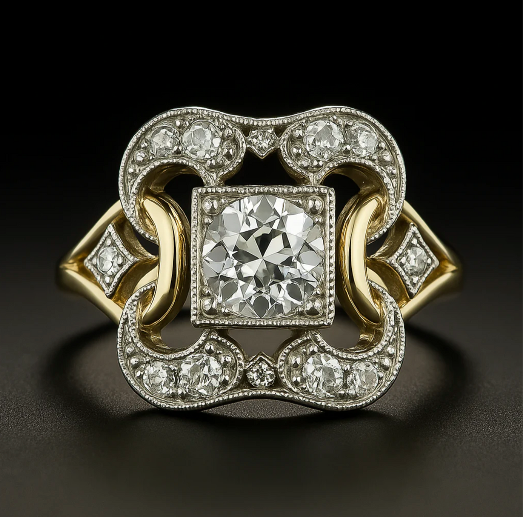 Classic Gold Ring Featuring Vintage Zirconia