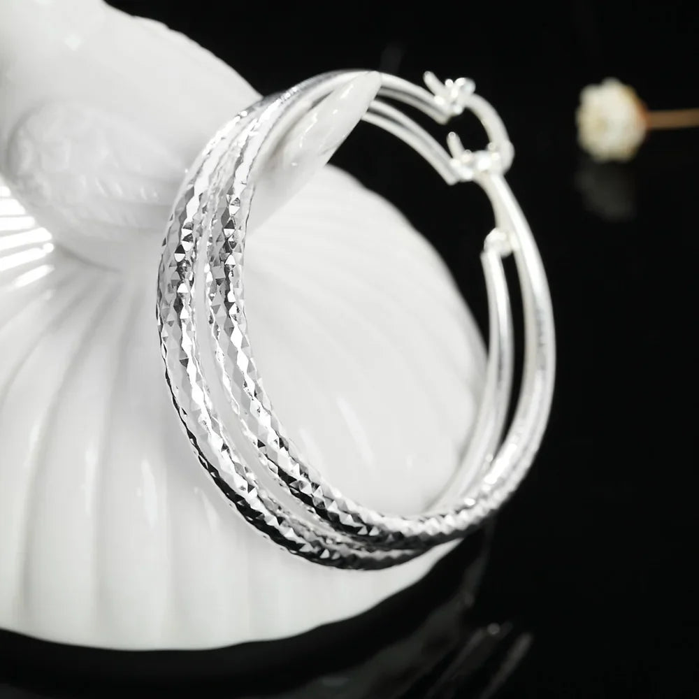 Sterling Silver Circle Hoop Earrings