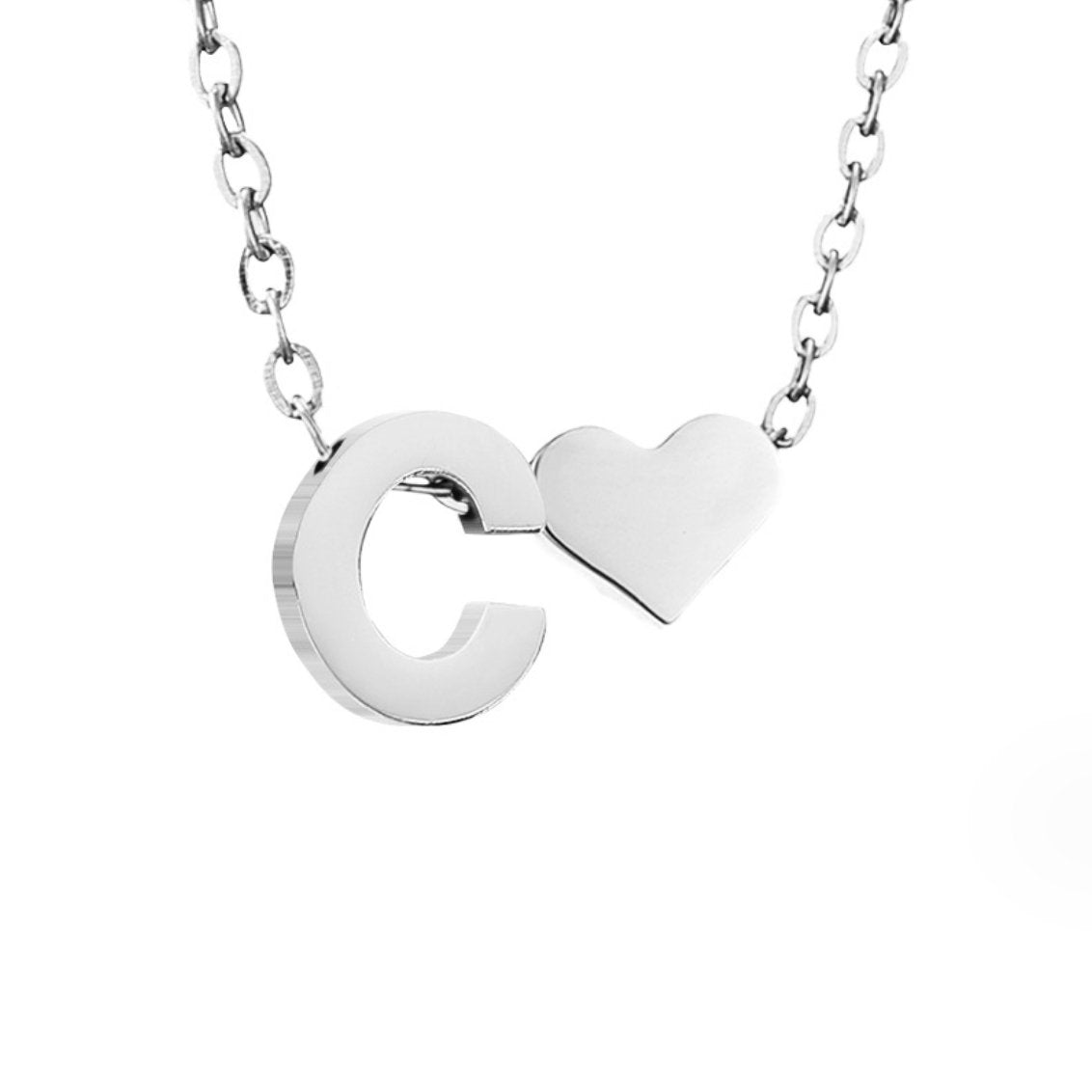 Timeless Initial Necklace with Heart Charm