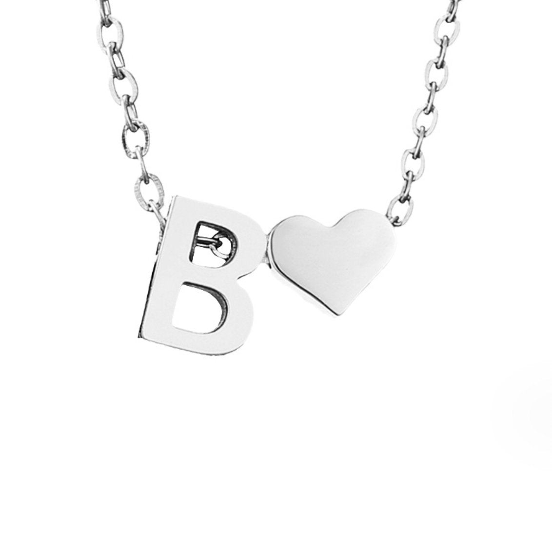 Timeless Initial Necklace with Heart Charm