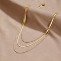 Triple Layer Gold Chain Necklace
