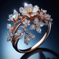 Sparkling Crystal Flower Ring